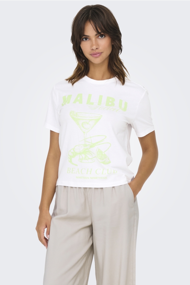 ONLDINA LIFE S/S CLUB TOP BOX JRS 15346663 BRIGHT WHITE/MALIBU